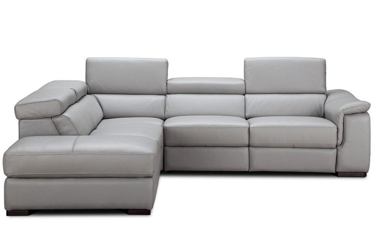 J&M Furniture Perla Left Hand Facing Chaise Sectional in Light Grey