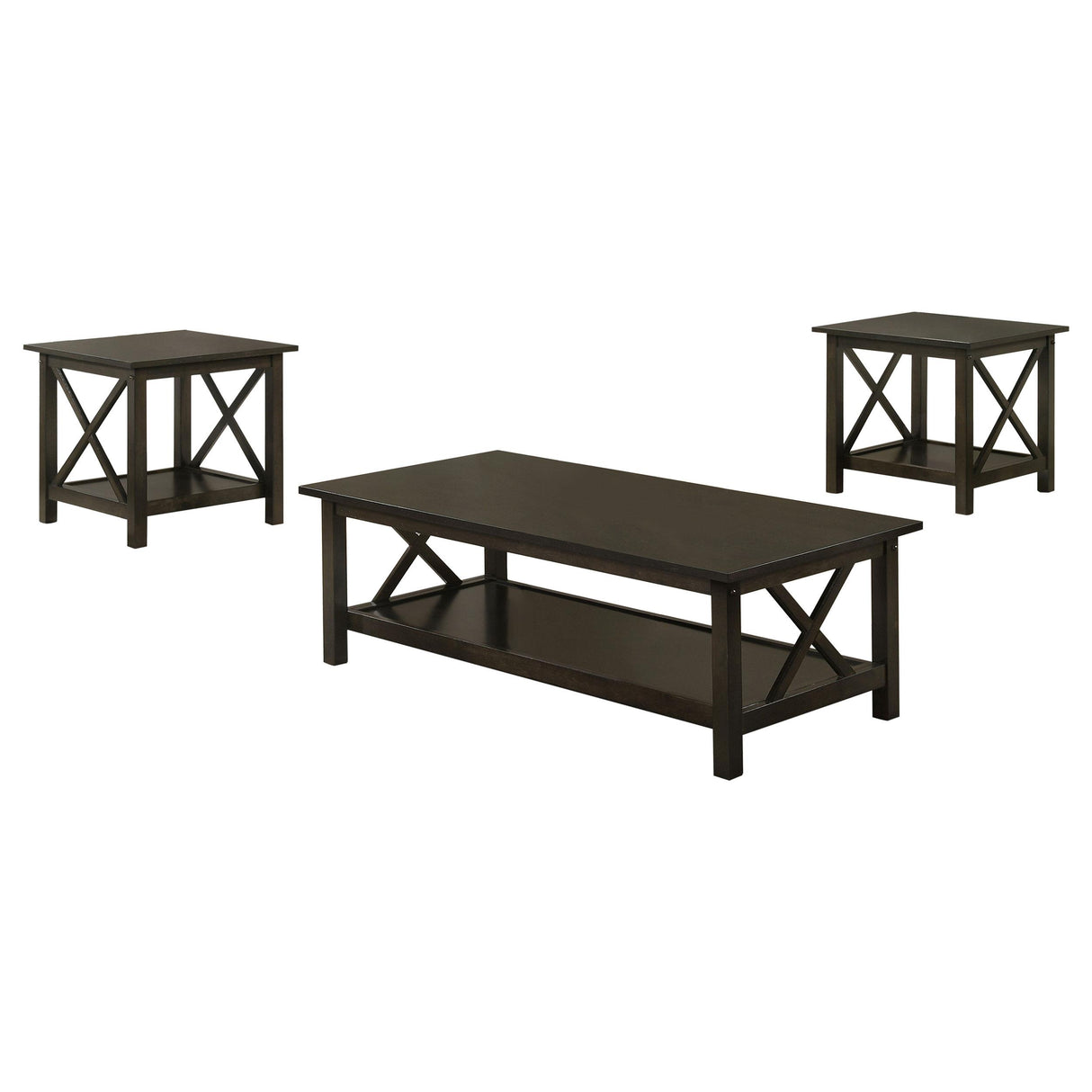 Rachelle 3-piece Occasional Table Set Deep Merlot