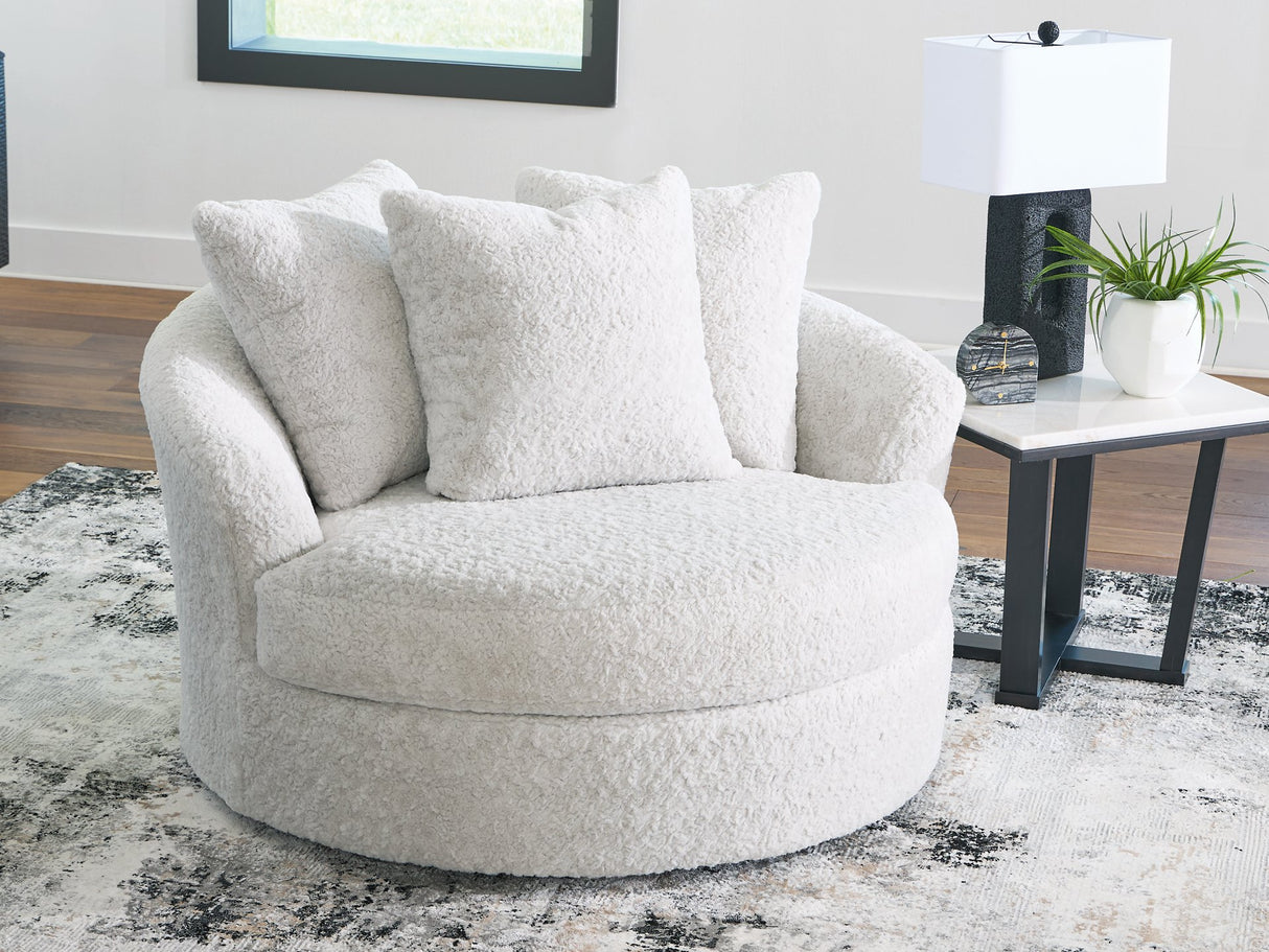 Cuddle Plush Oversized Swivel Accent Chair