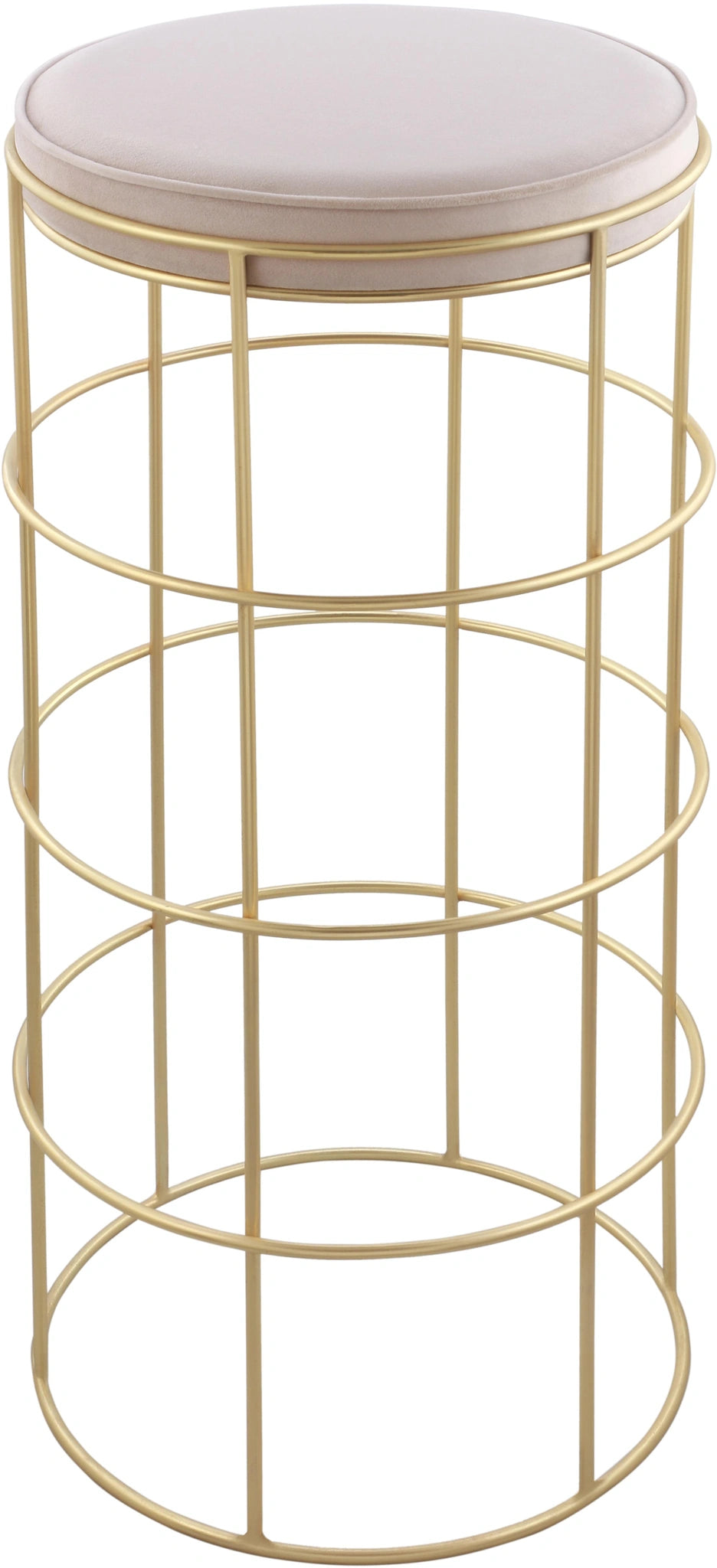 Rebar Cream Velvet Bar Stool