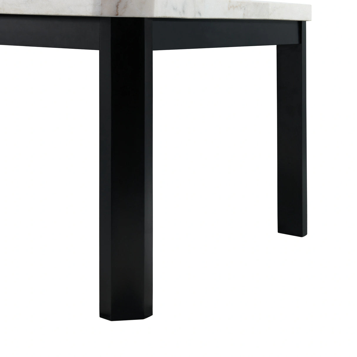 Francesca White Marble Square 5PC Counter Height Dining Set-Table & Four Black PU Chairs