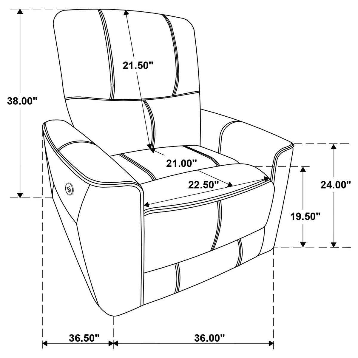 Greenfield Power Recliner - galleria furniture outlet