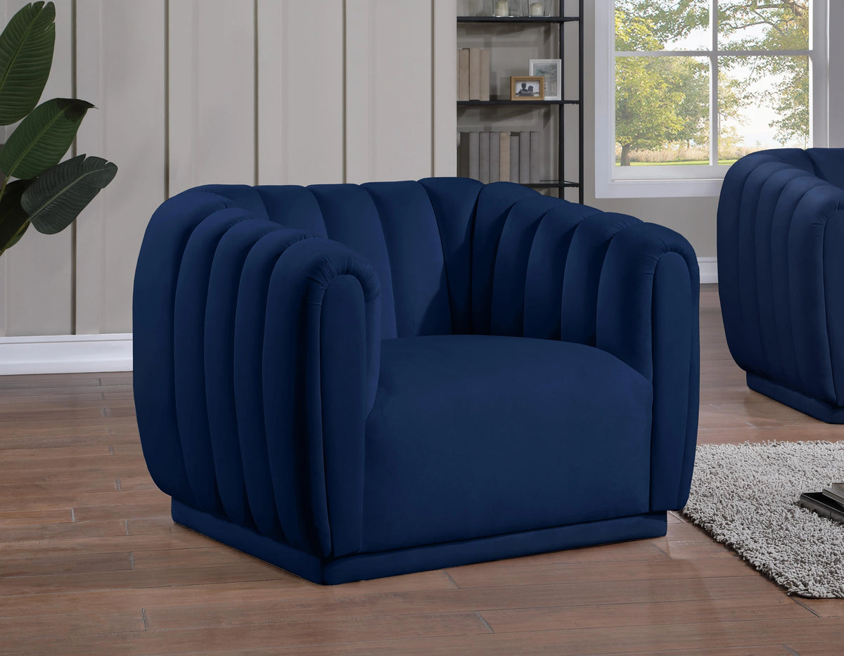 Dixie Navy Velvet Chair