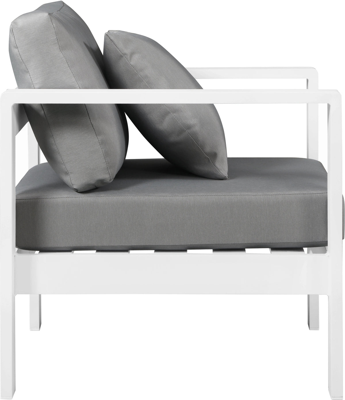 Nizuc Grey Waterproof Fabric Outdoor Patio Aluminum Arm Chair