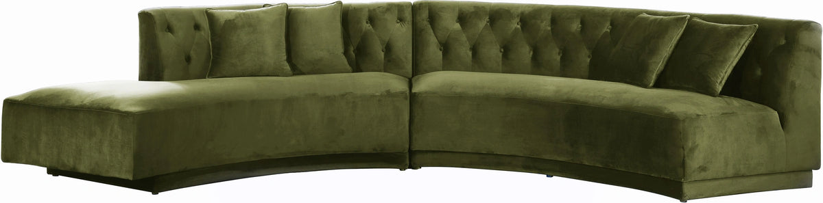 Kenzi Olive Velvet 2pc. Sectional