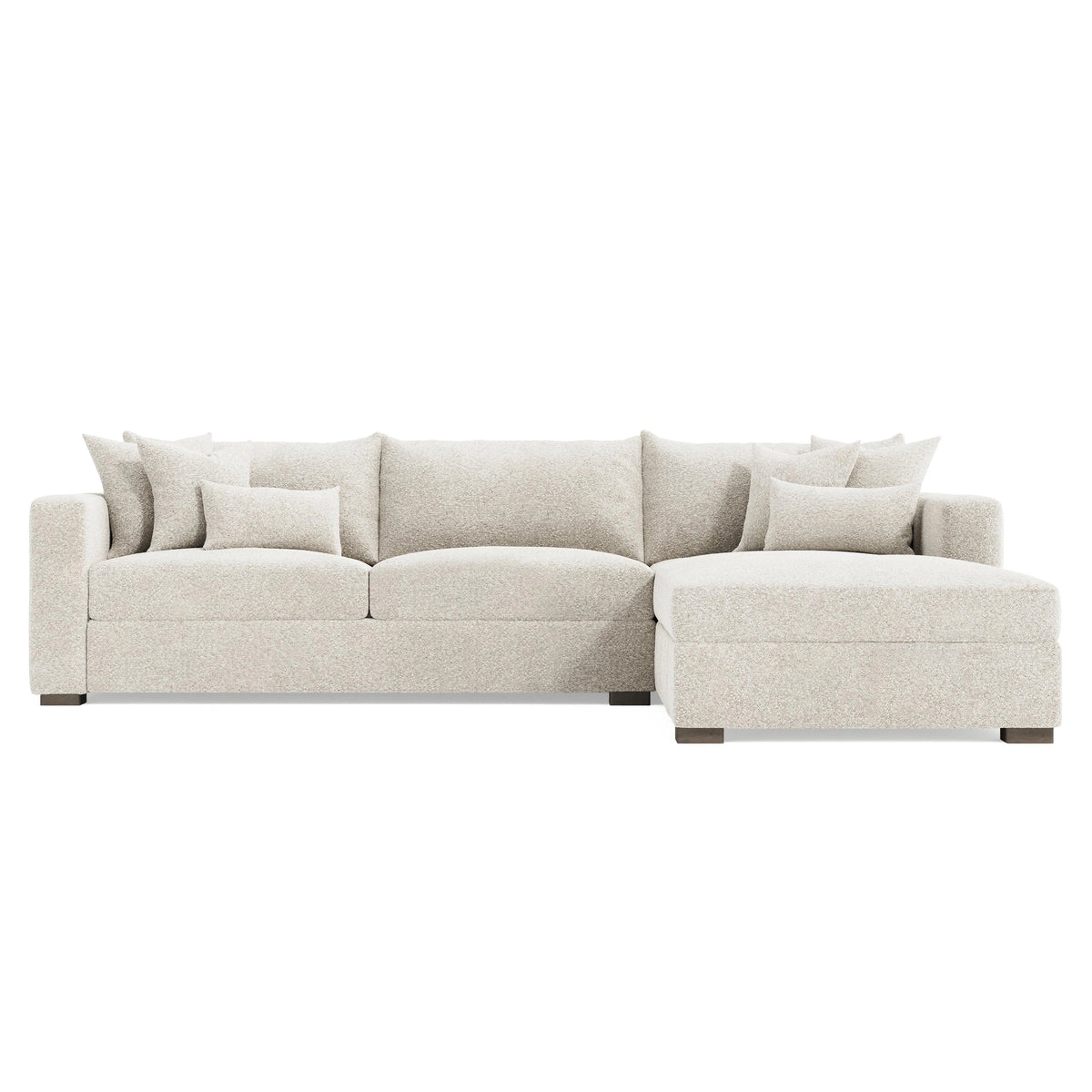 Helena Fabric Sectional Wood Foot