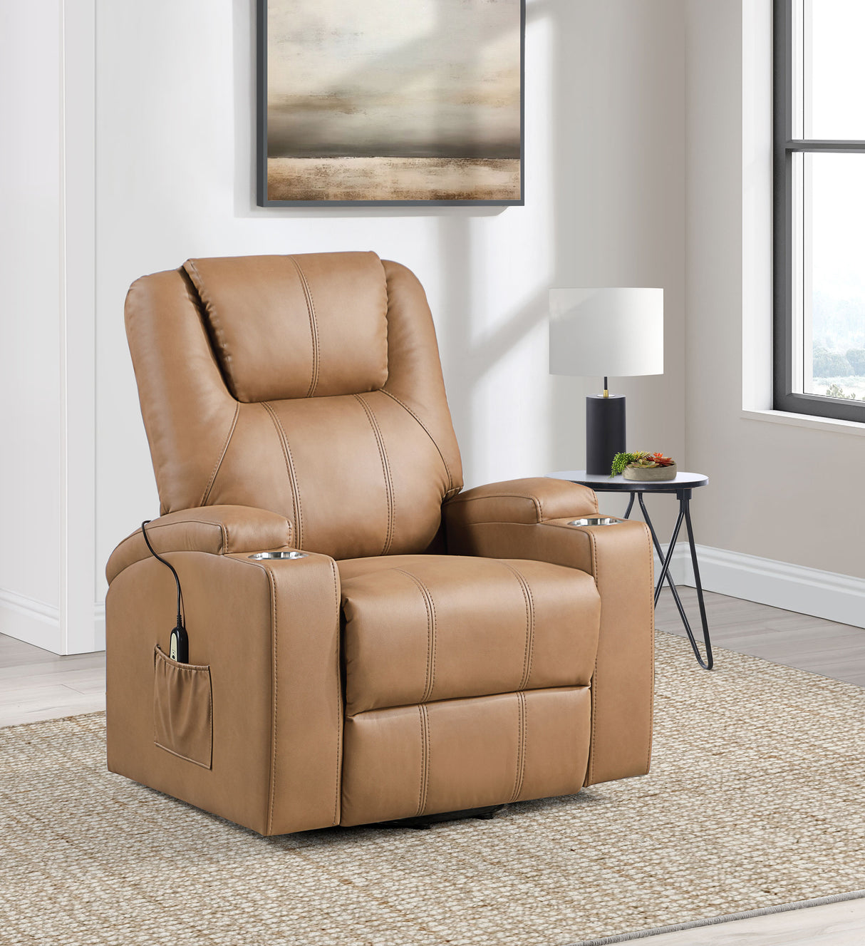 Armstrong Power Lift Massage Recliner - galleria furniture outlet