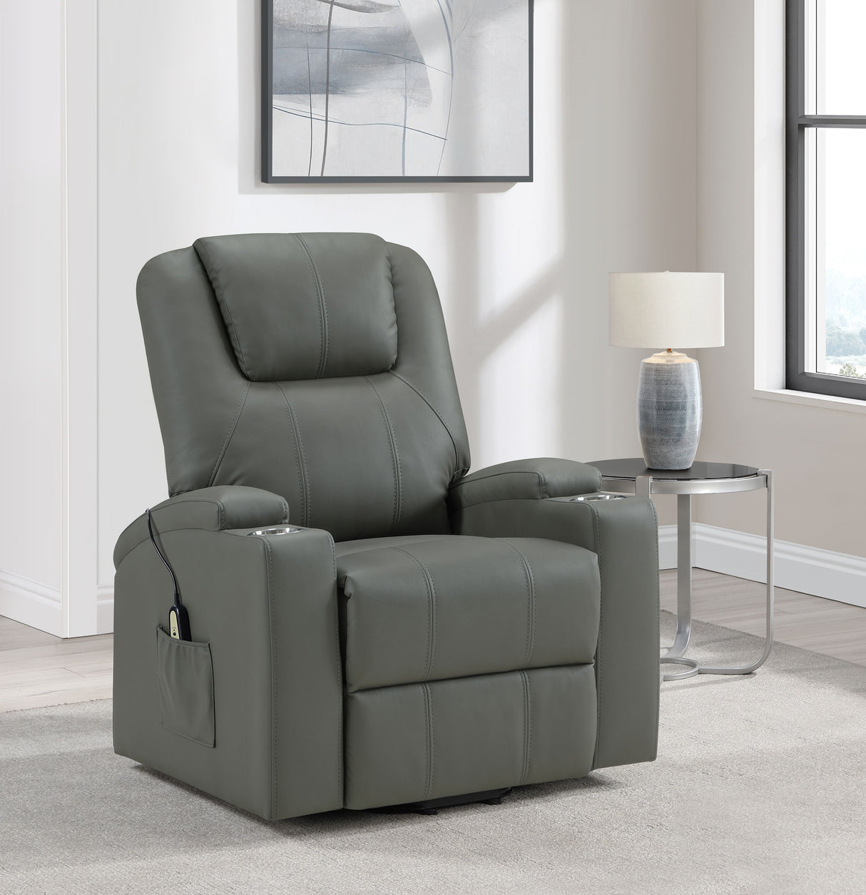 Armstrong Power Lift Massage Recliner - galleria furniture outlet