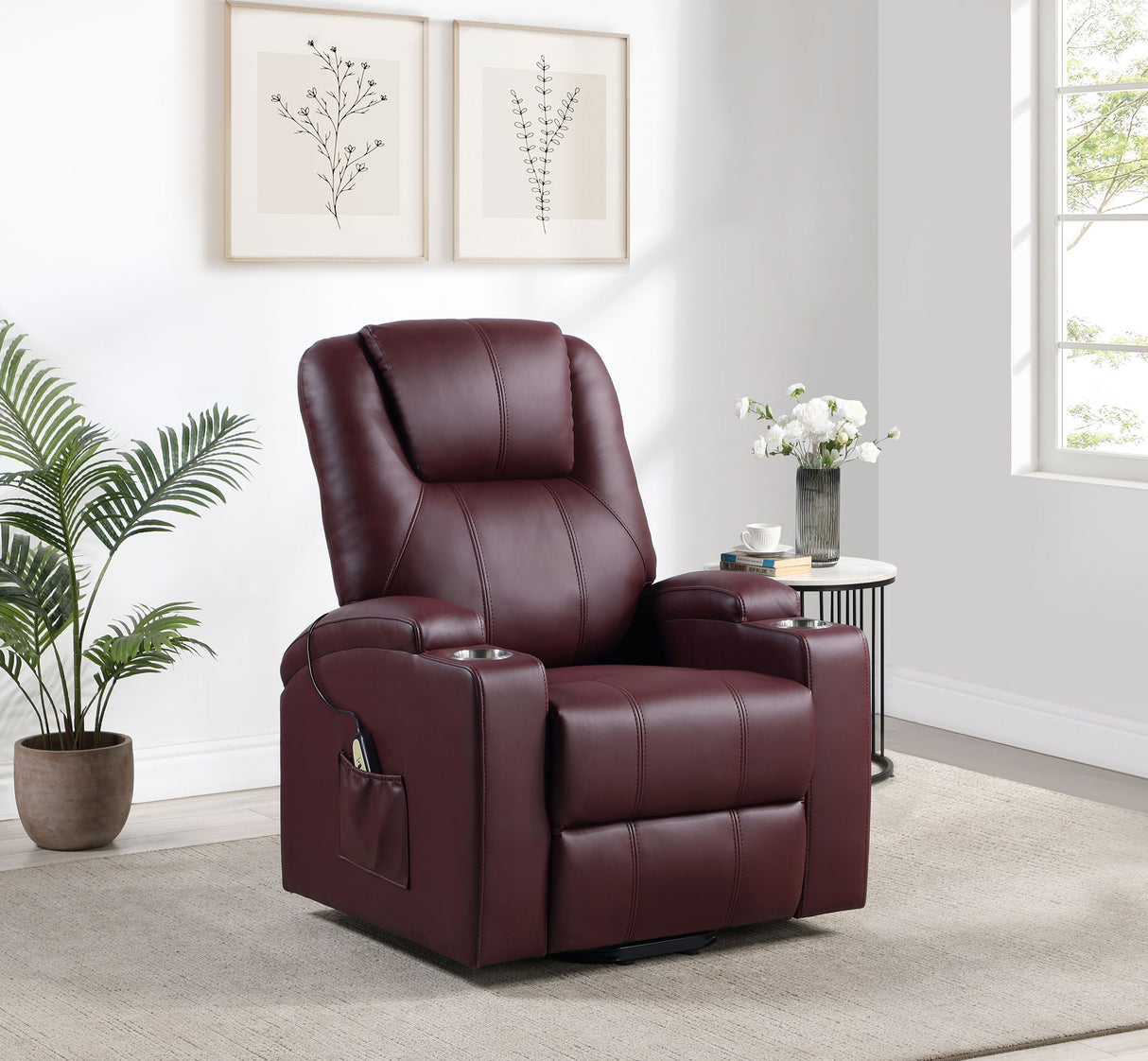Armstrong Power Lift Massage Recliner - galleria furniture outlet