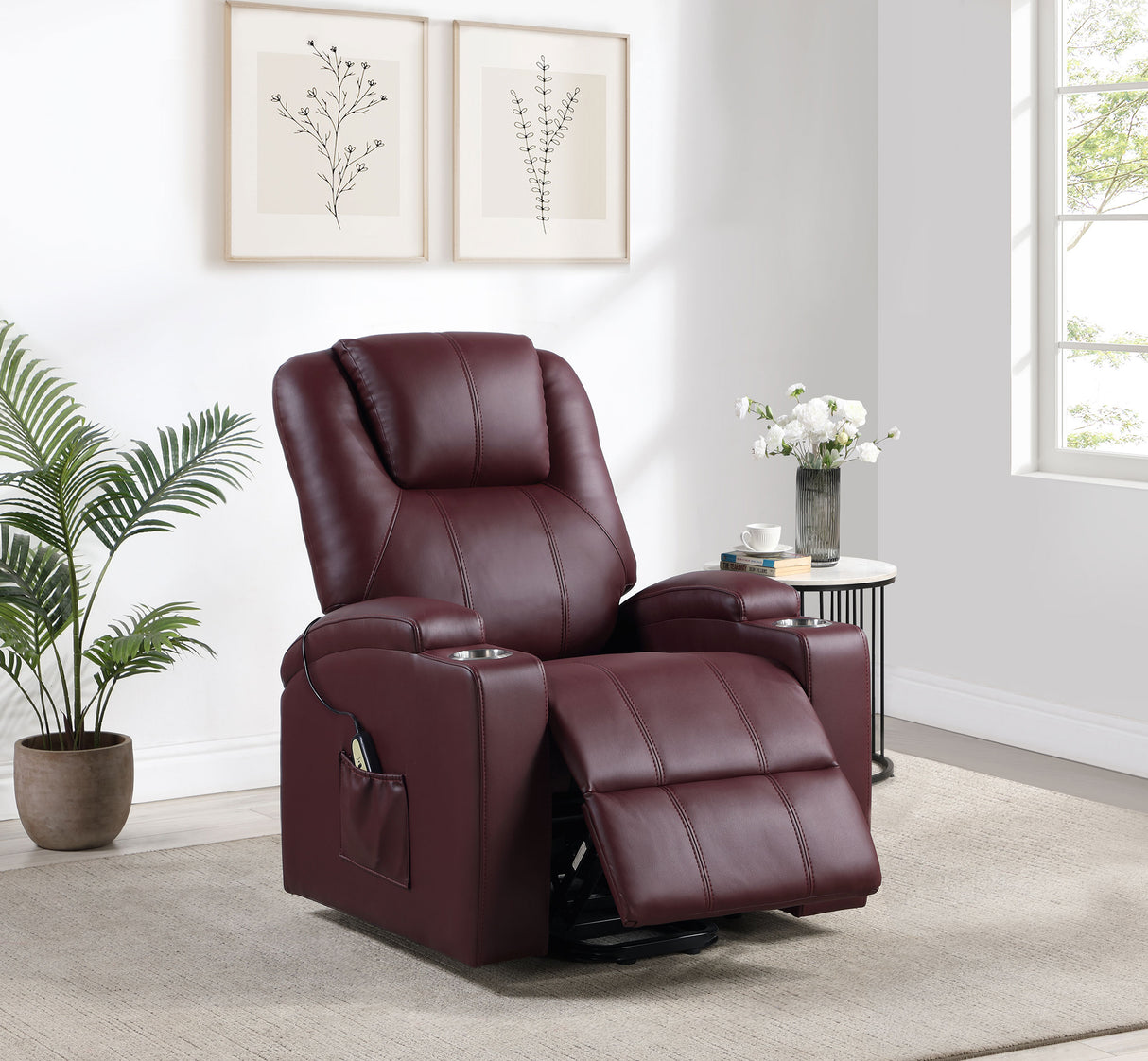 Armstrong Power Lift Massage Recliner - galleria furniture outlet