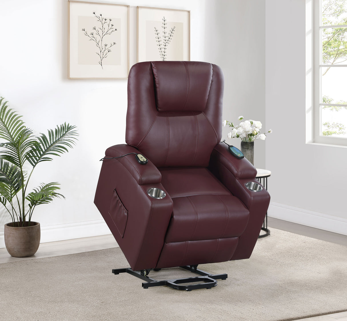 Armstrong Power Lift Massage Recliner - galleria furniture outlet
