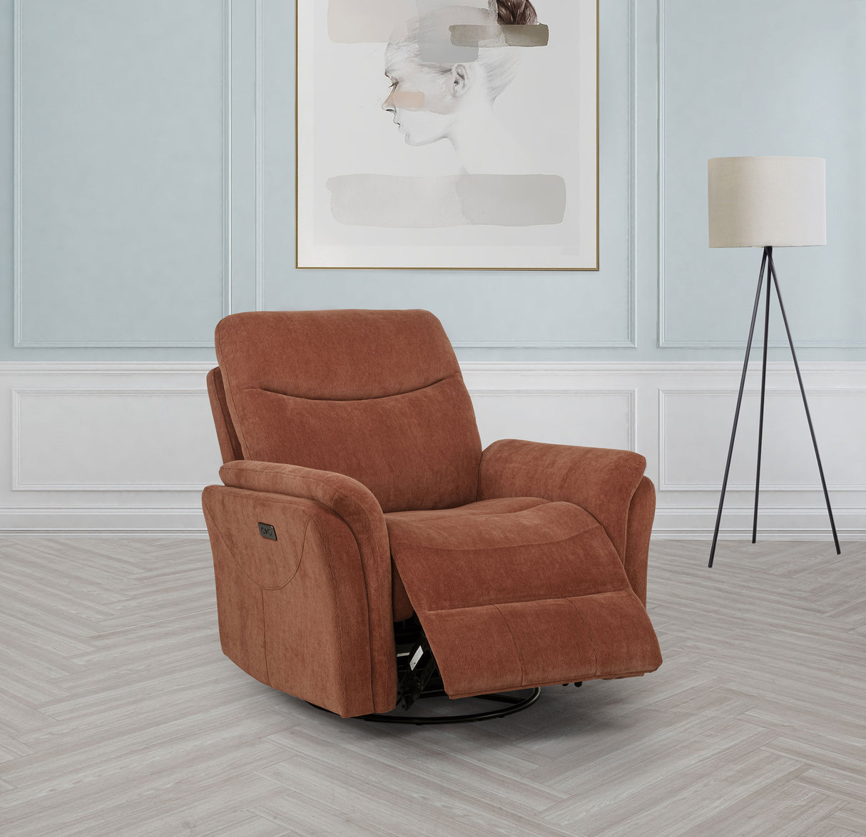 Adler Power Swivel Glider Recliner - galleria furniture outlet