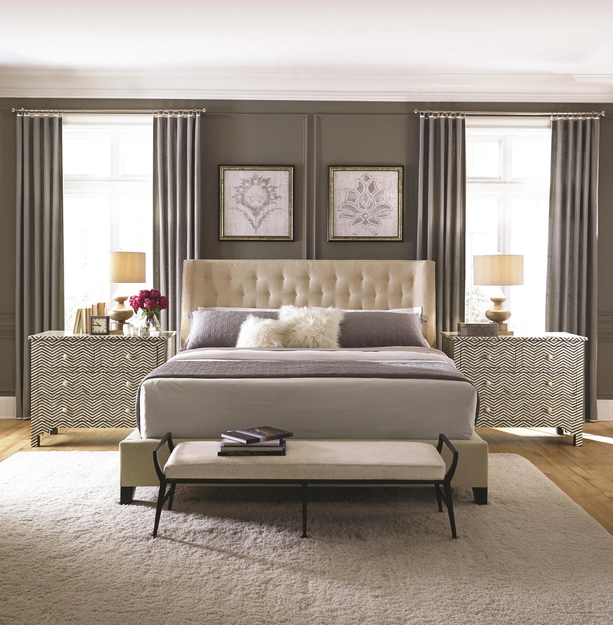 Maxime Fabric Shelter Bed Queen