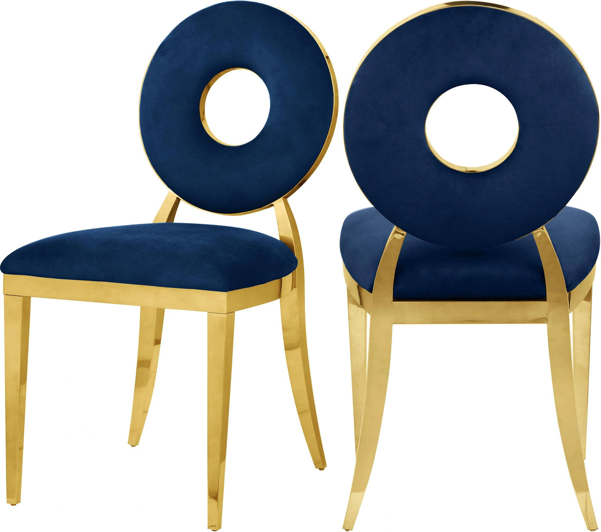 Carousel Navy Velvet Dining Chair
