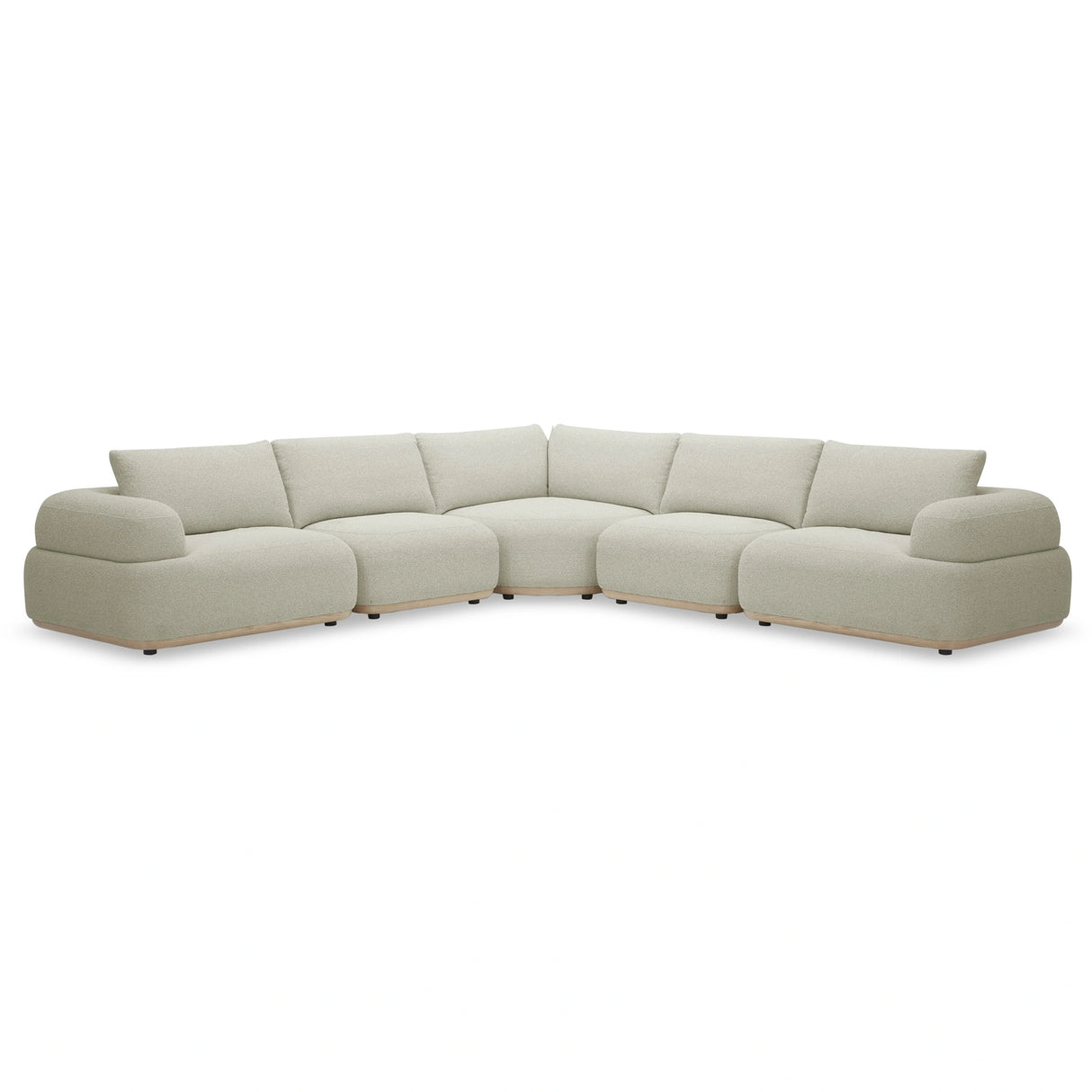 Evans - Contemporary Off-White Fabric Modular Sectional Sofa-5-Piece Sectional