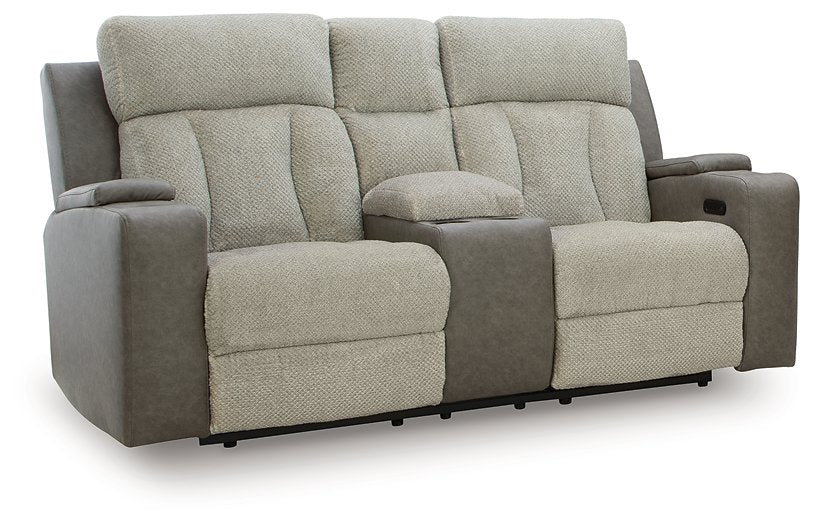 WhipLash Power Reclining Loveseat with Console - galleria furniture outlet
