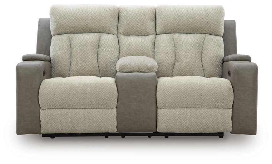 WhipLash Power Reclining Loveseat with Console - galleria furniture outlet