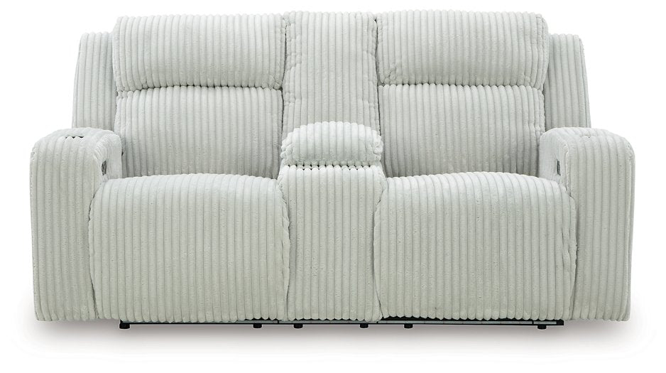 Forest Lake Power Reclining Loveseat with Console - galleria furniture outlet