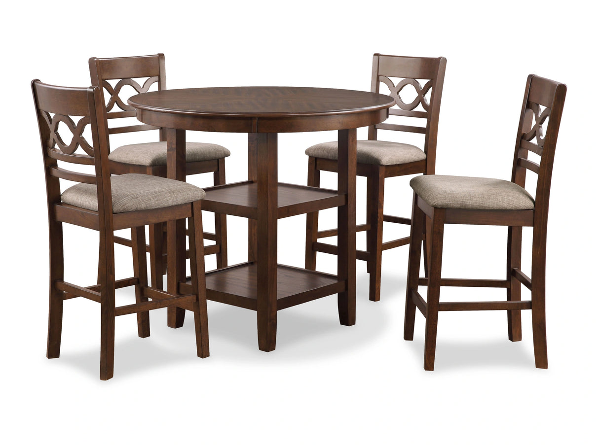 Cori Counter 5 Pc Set-Brown Cherry