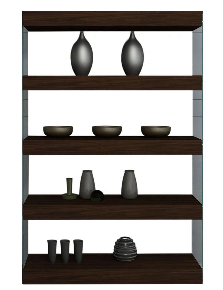 J&M Float Dining Display Curio in Dark Oak