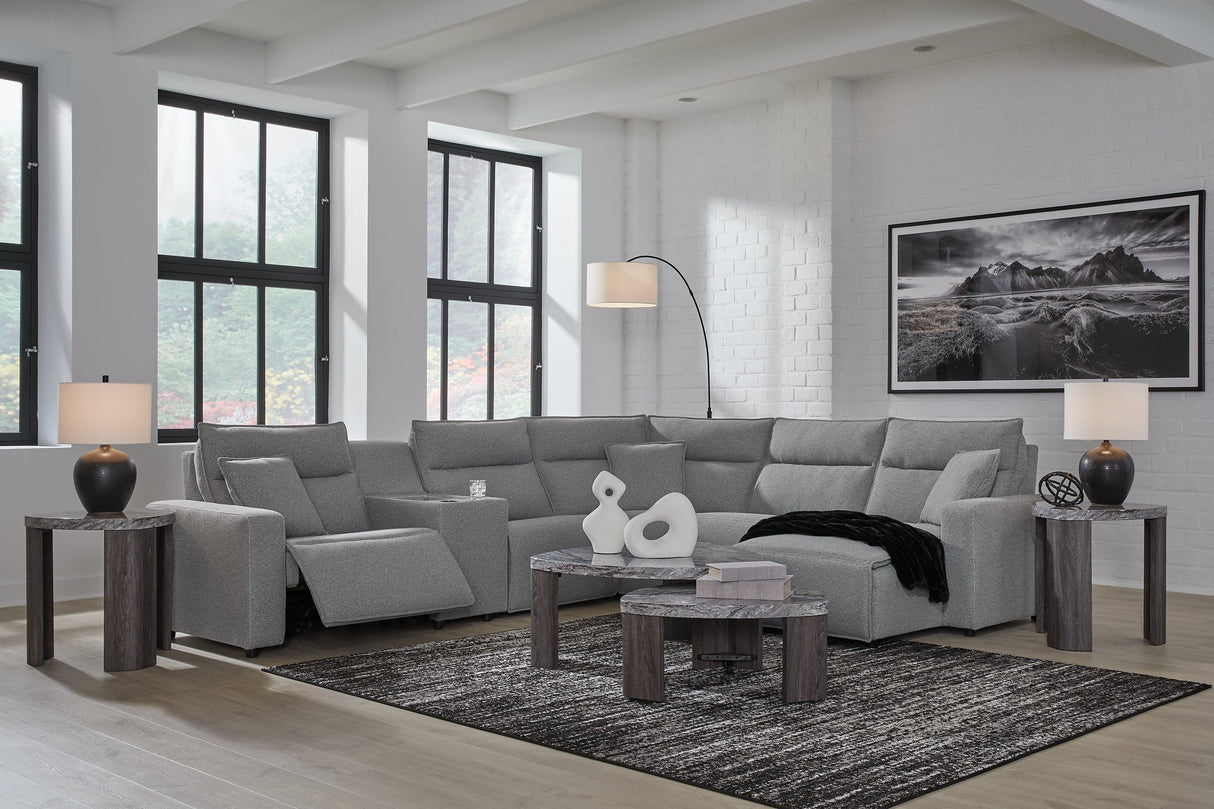 Modmax Power Reclining Sectional with Chaise - galleria furniture outlet