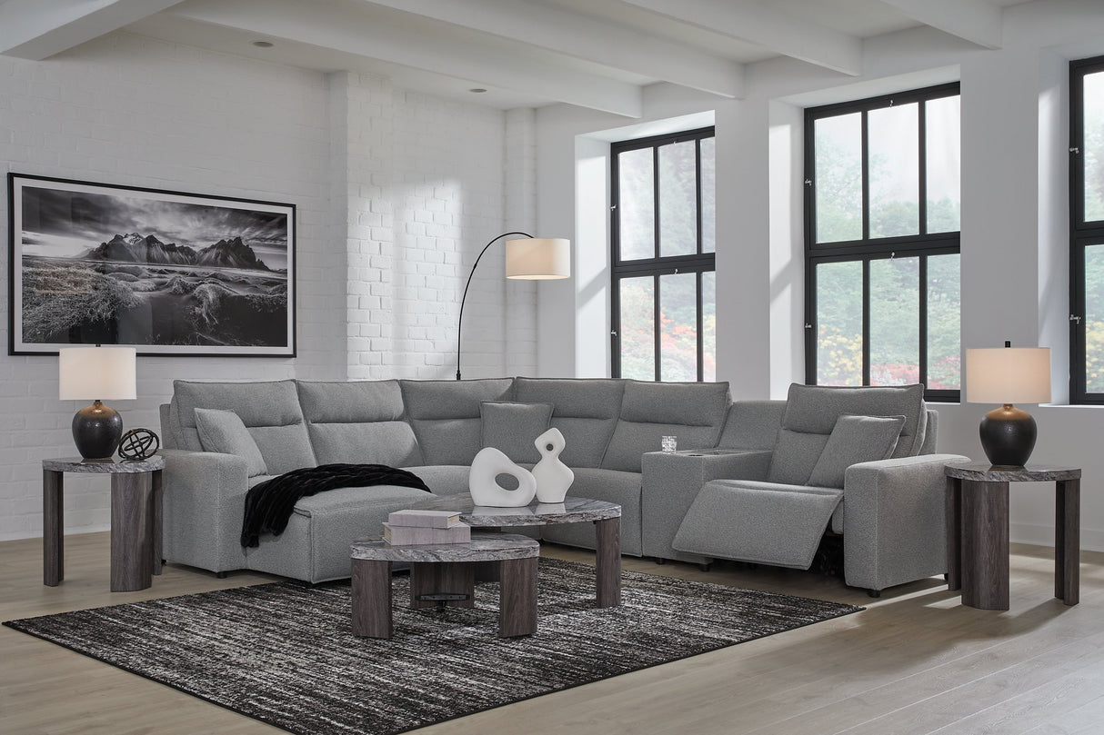 Modmax Power Reclining Sectional with Chaise - galleria furniture outlet