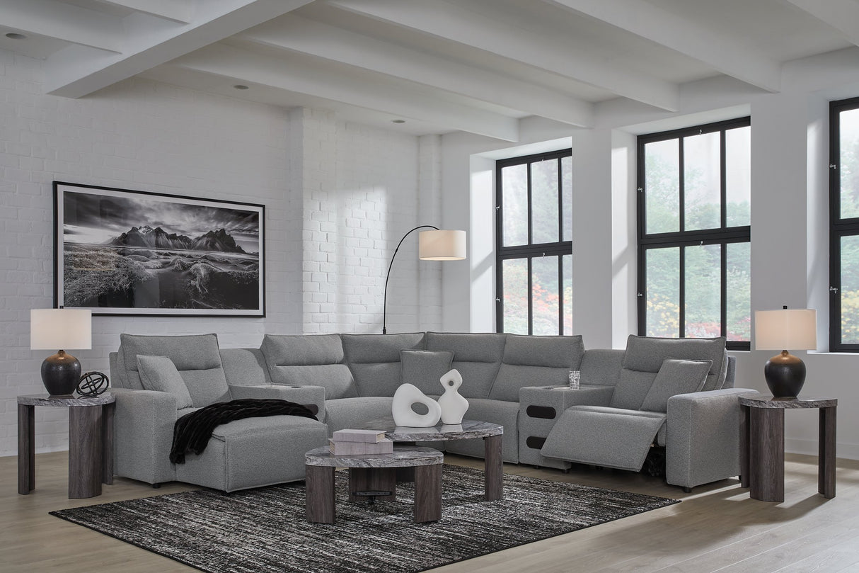 Modmax Power Reclining Sectional with Chaise - galleria furniture outlet