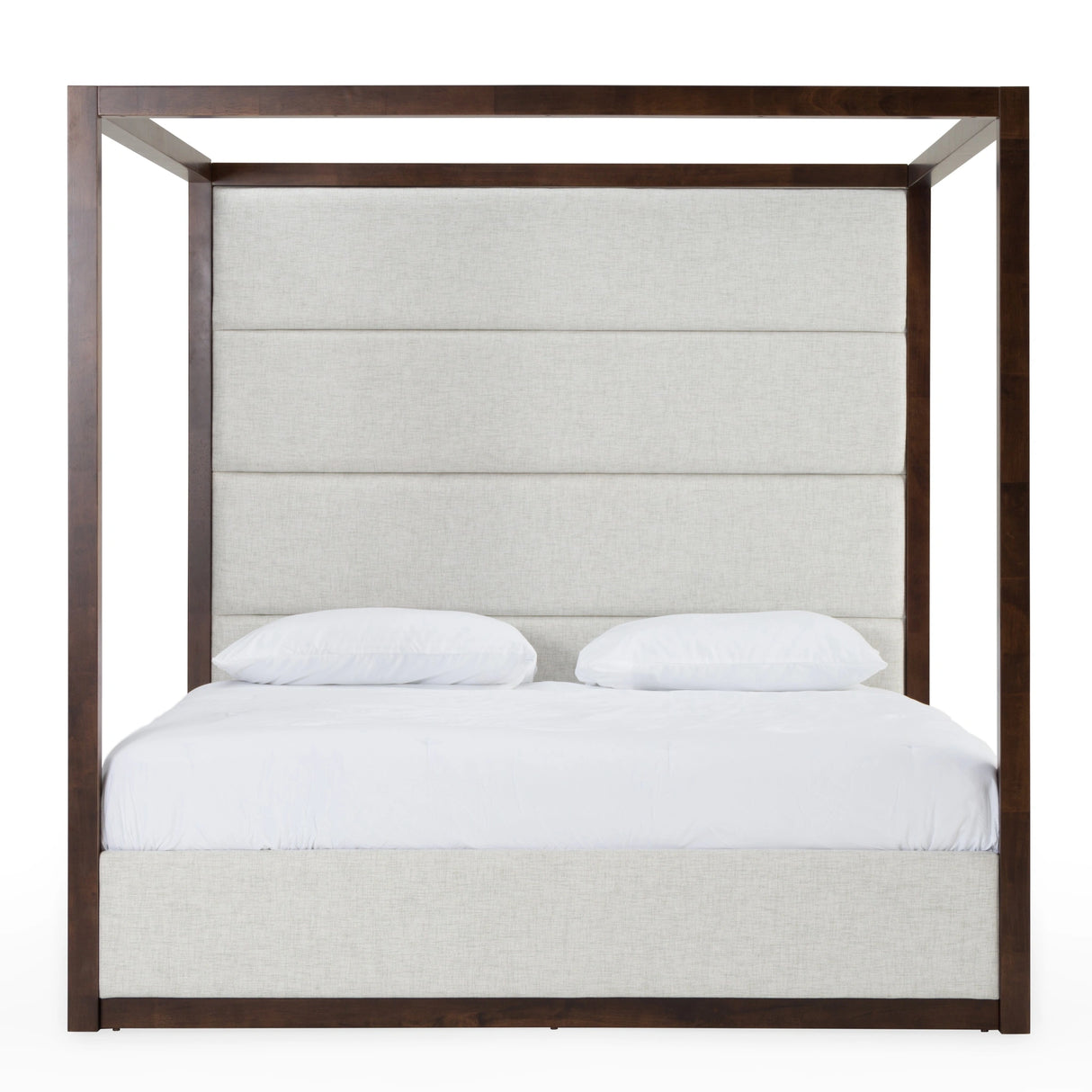 Manhattan - Contemporary Canopy Brown Oak Bed