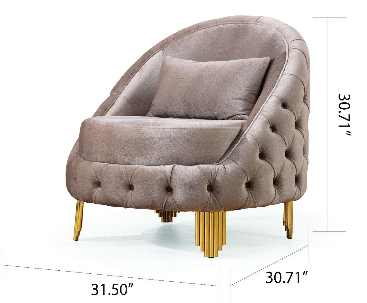 Galaxy Home Vanessa Chair in Taupe - galleria furniture outlet