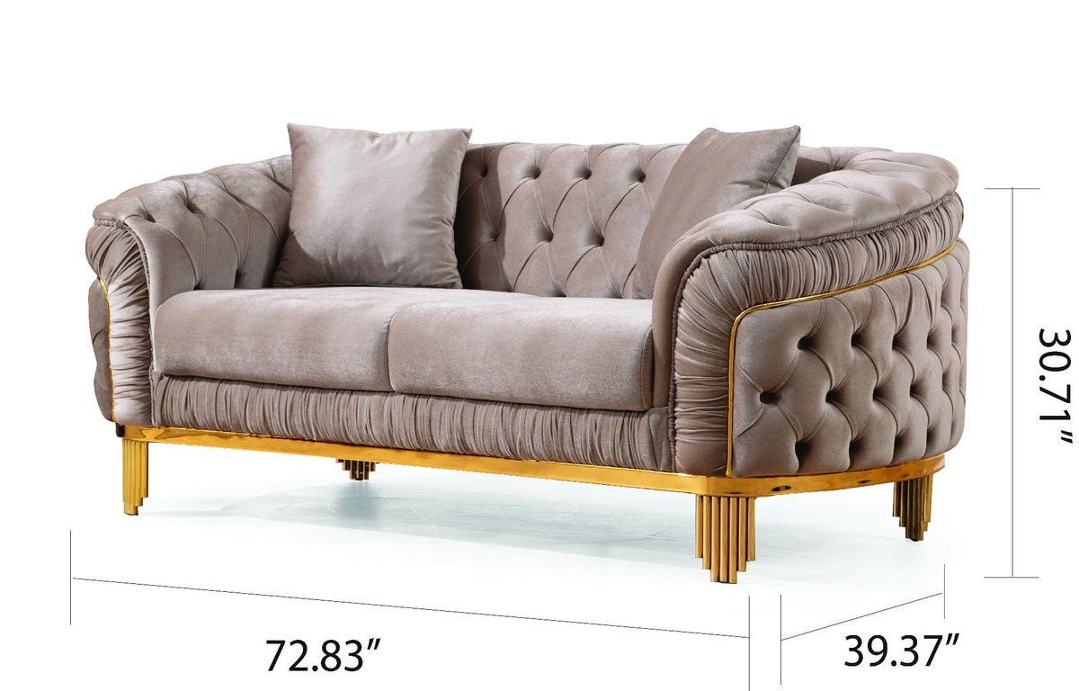 Galaxy Home Vanessa Loveseat in Taupe - galleria furniture outlet