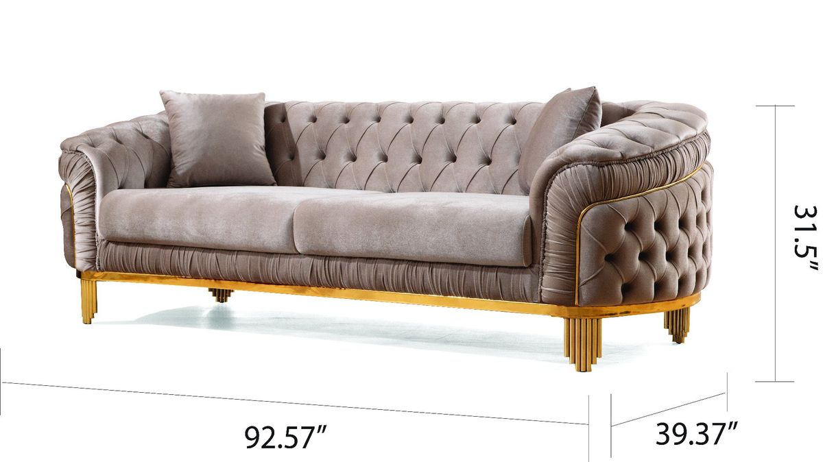 Galaxy Home Vanessa Sofa in Taupe - galleria furniture outlet