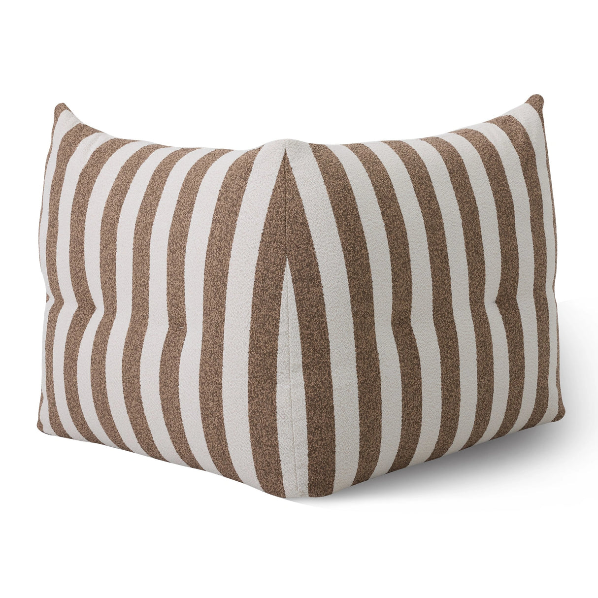 Lanuza - Outdoor Brown + White Stripe Fabric Modular Corner Sofa Seat