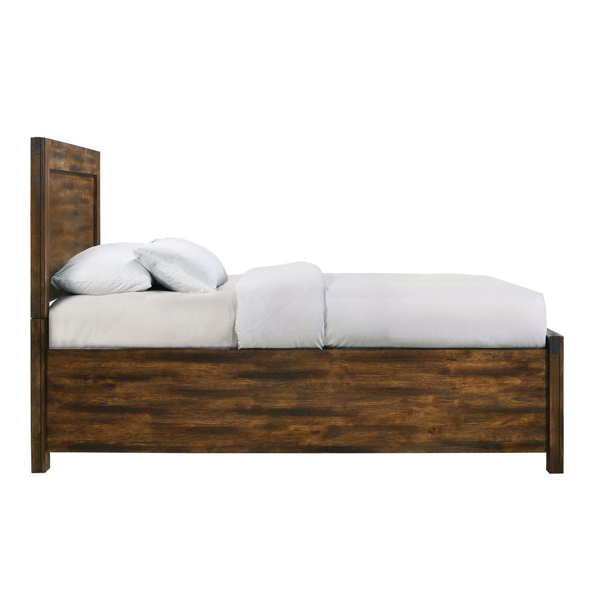 Elements International Warner King Storage Bed in Chesnut