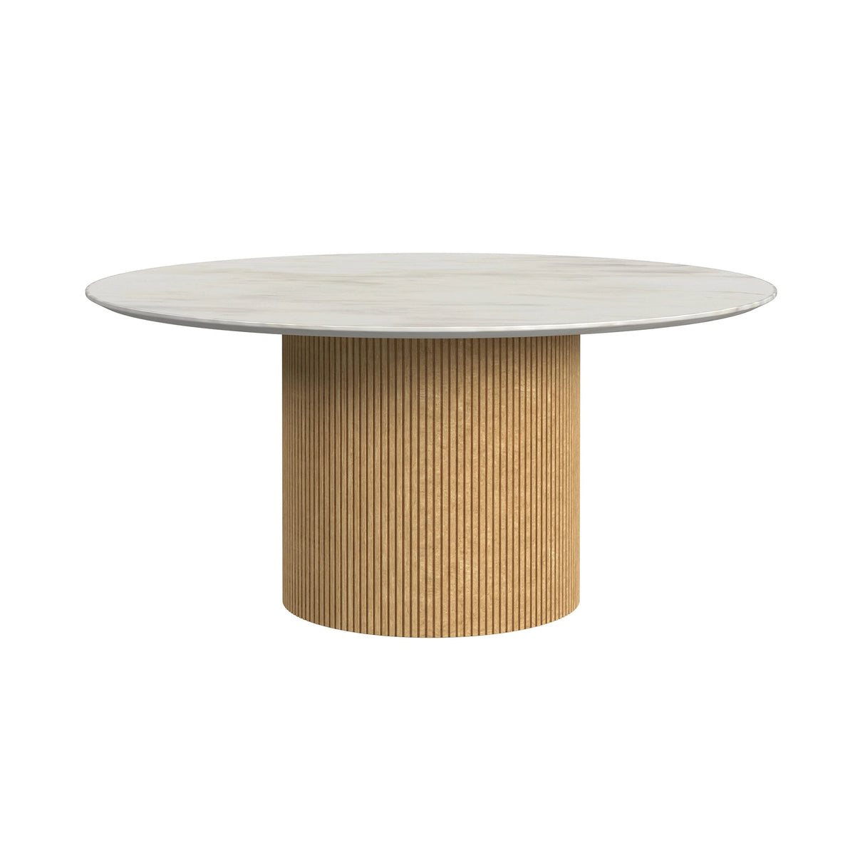 Sylvie Occasional Table Set with White Faux Marble Top and Base