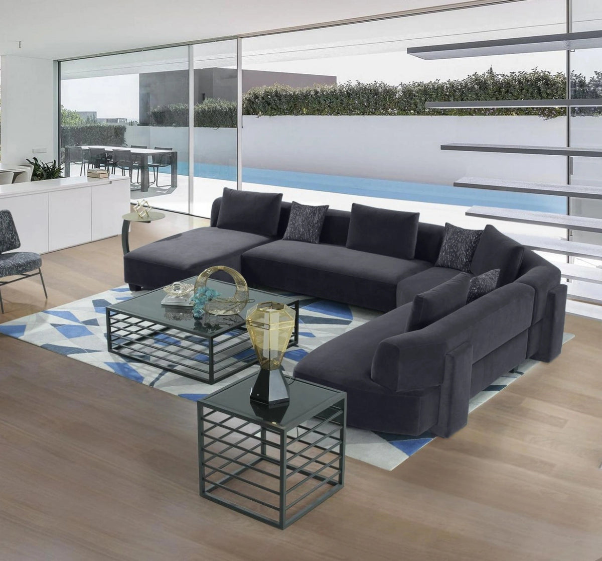 Divani Casa Bayou Contemporary Sectional Sofa - galleria furniture outlet
