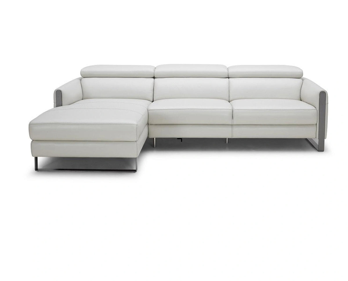 J&M Furniture Vella Left Hand Facing Chaise Sectional in Light Grey