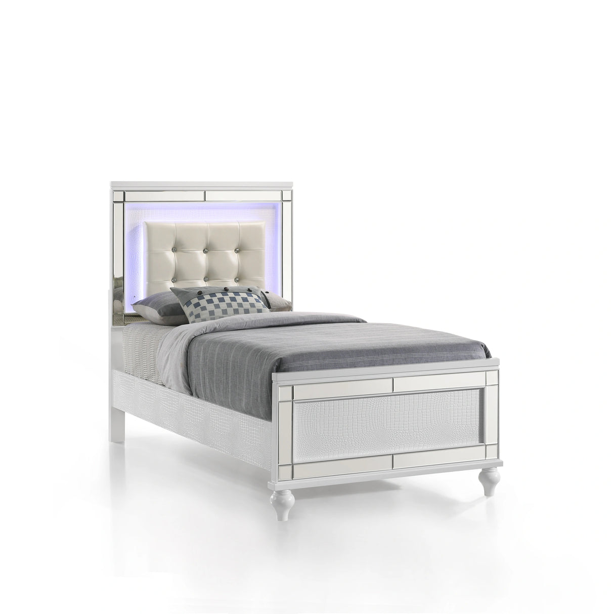 VALENTINO Eastern King-California King K LIGHTED HEADBOARD-WHITE