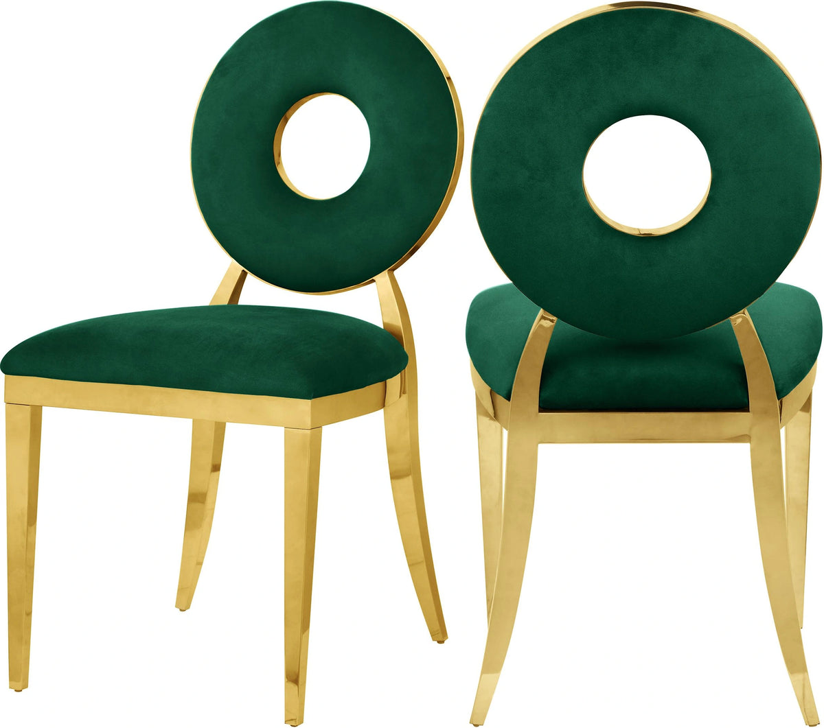 Carousel Green Velvet Dining Chair