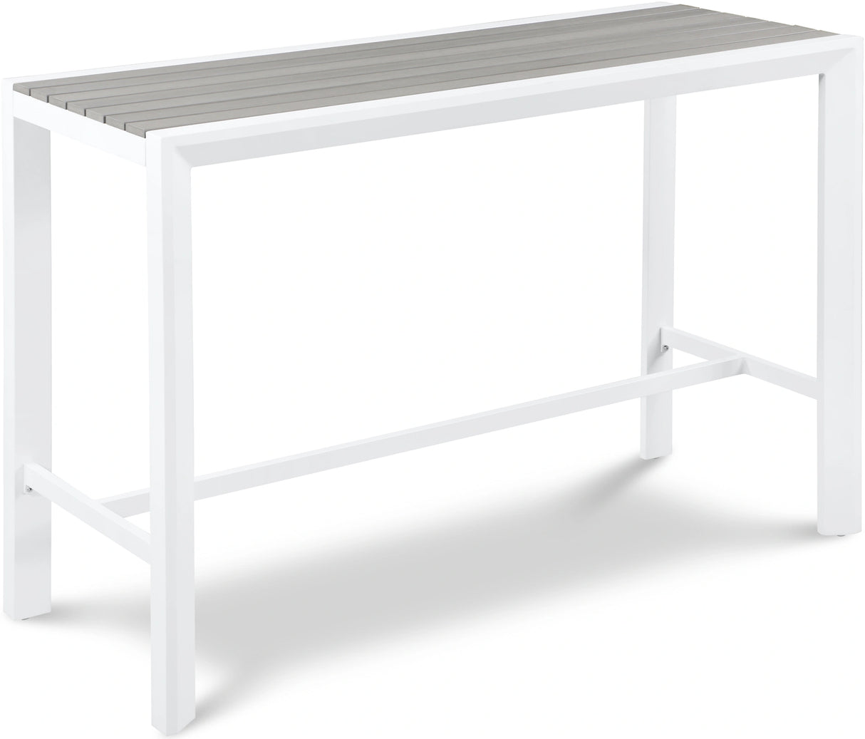 Nizuc Grey manufactured wood Outdoor Patio Aluminum Rectangle Bar Table