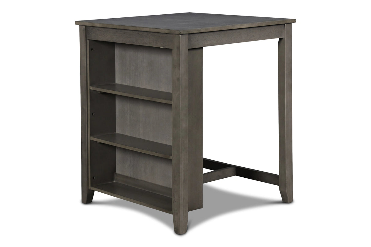Gia 3 Pc 30" Storage Counter Table & 2 Chairs-Gray