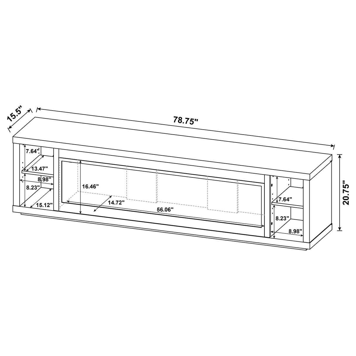 Deiter TV Stand Fireplace Console - galleria furniture outlet