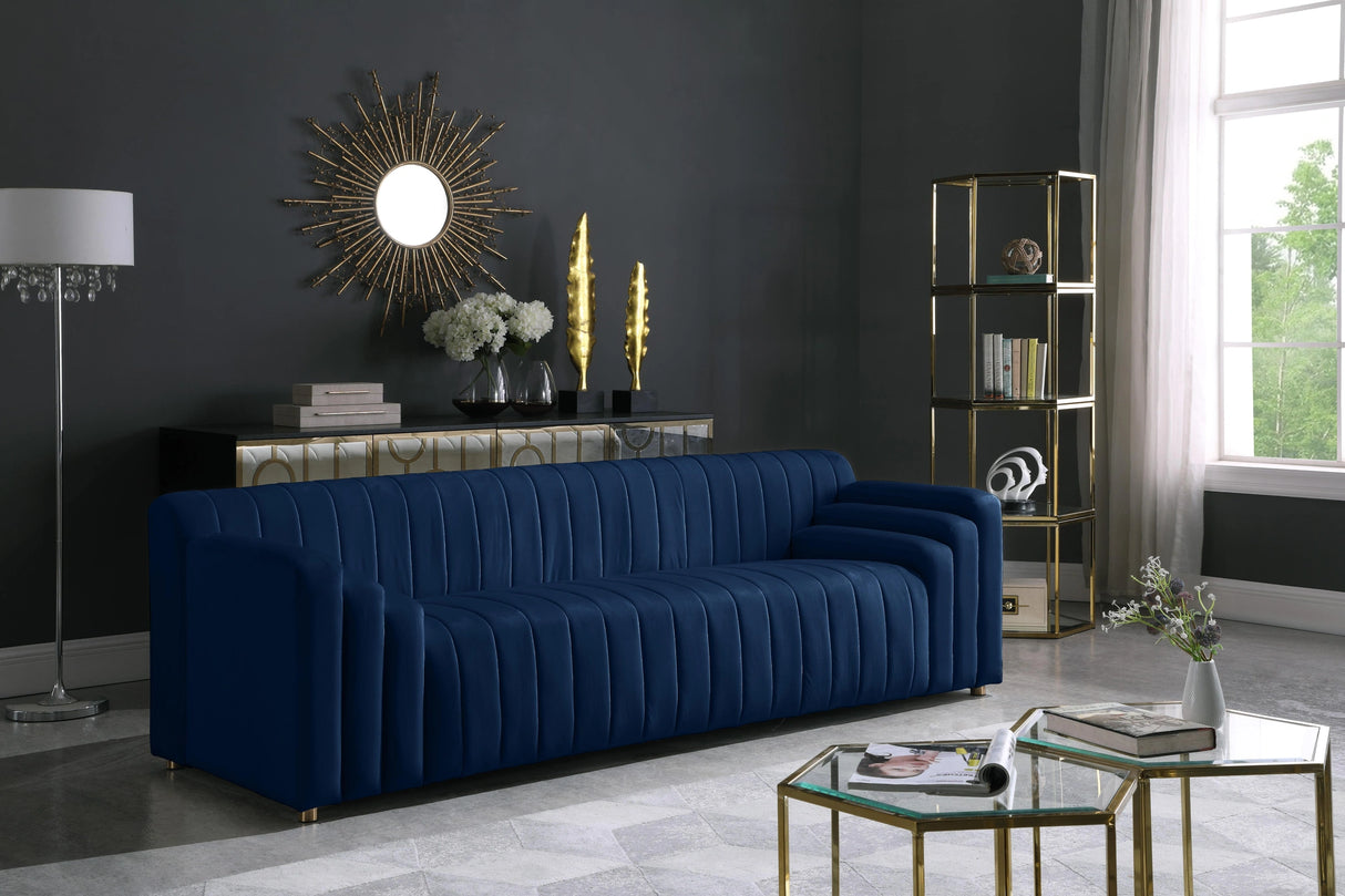Naya Navy Velvet Sofa