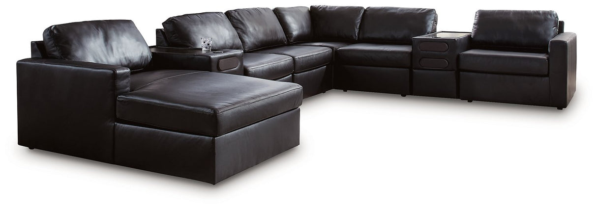 Modmax II Sectional with Chaise and Audio Consoles - galleria furniture outlet