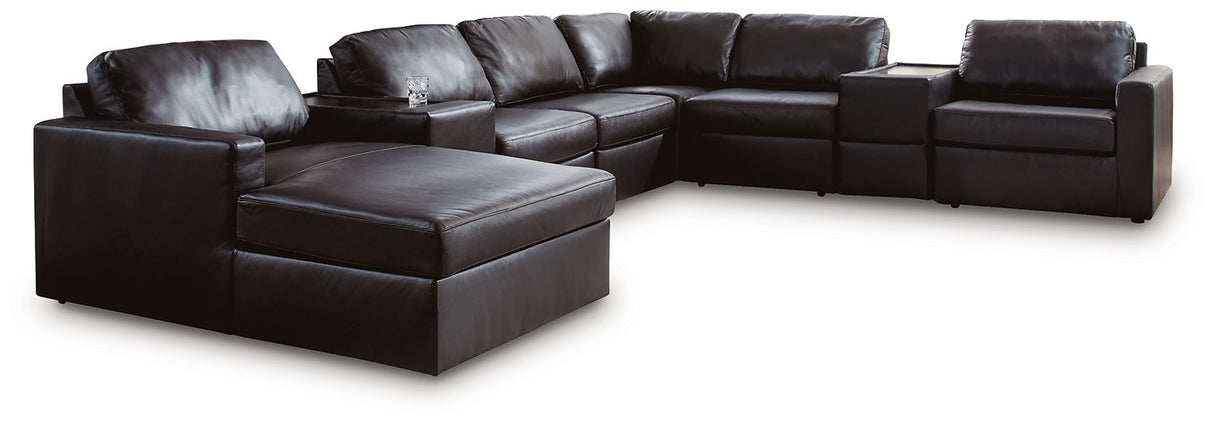 Modmax II Sectional with Chaise and Storage Consoles - galleria furniture outlet