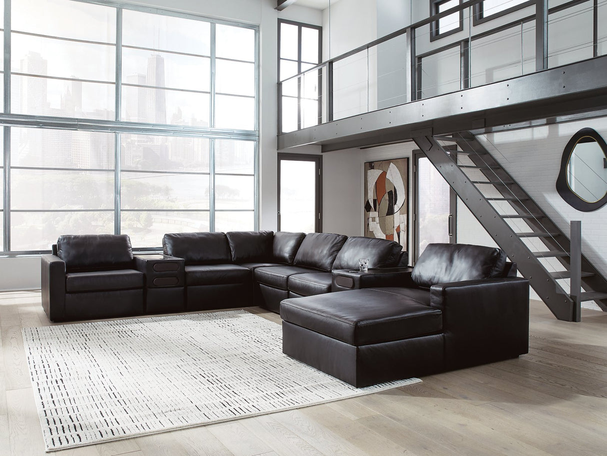 Modmax II Sectional with Chaise and Audio Consoles - galleria furniture outlet