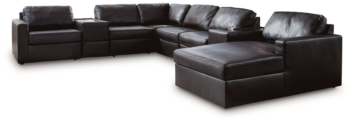 Modmax II Sectional with Chaise and Storage Consoles - galleria furniture outlet