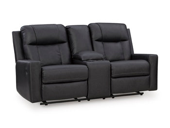 Mackmenville Reclining Loveseat with Console - galleria furniture outlet