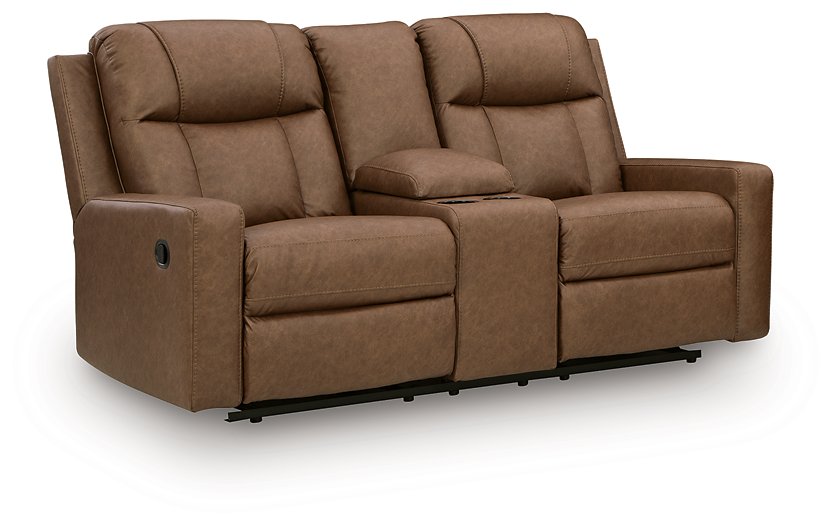 Mackmenville Reclining Loveseat with Console - galleria furniture outlet