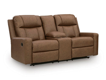 Mackmenville Reclining Loveseat with Console - galleria furniture outlet