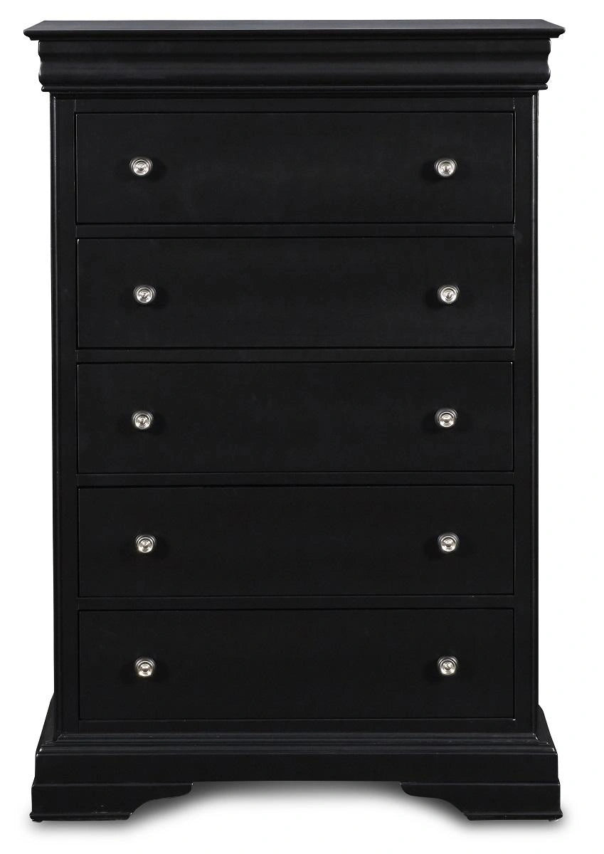 New Classic Belle Rose 5 Drawer Lift Top Chest in Black Cherry